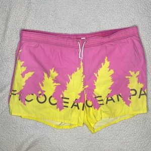 Vintage Ocean Pacific OP Colorful AOP Swim Trunks: Size Extra Large